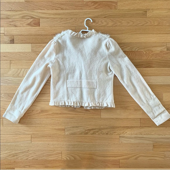 Anthropologie cream fur wool jacket - Picture 4 of 13